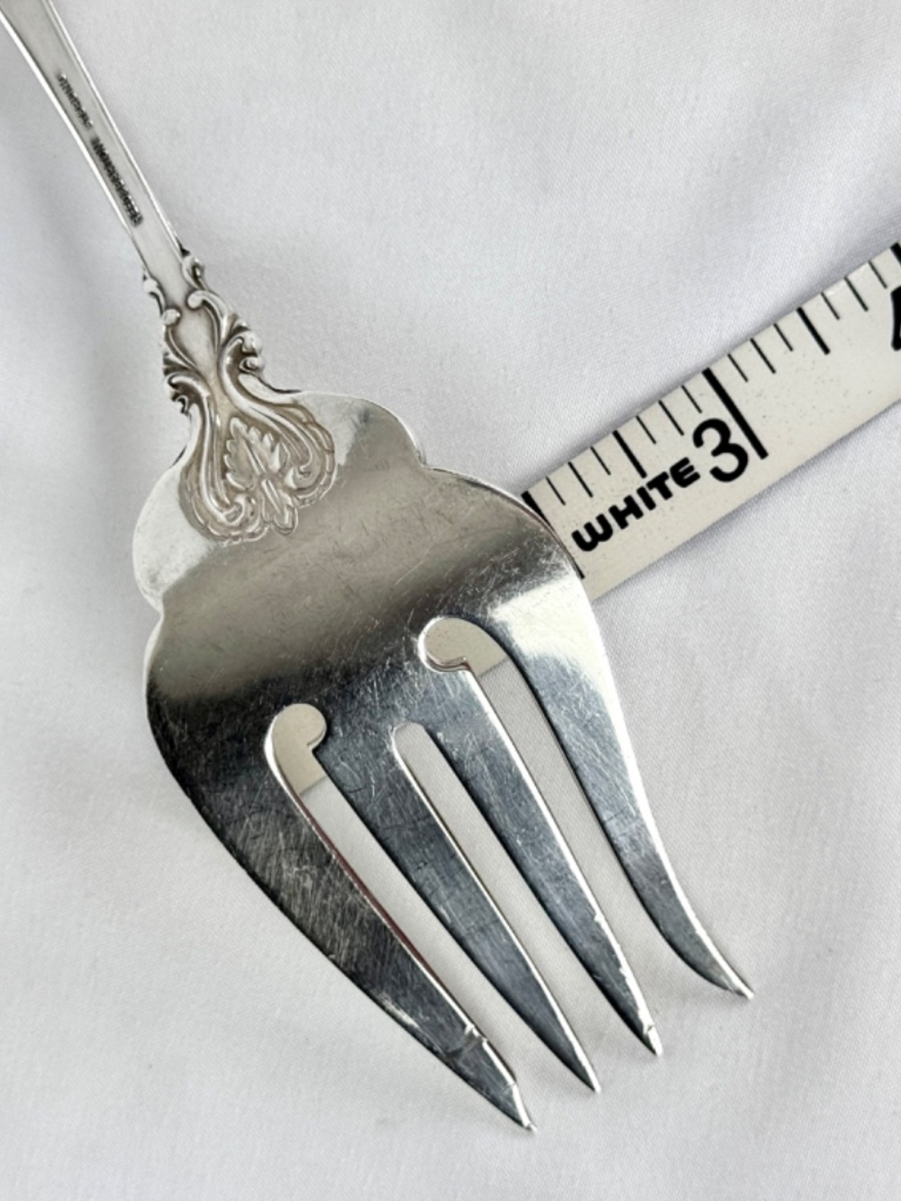 Vintage 1970s Grand Renaissance Sterling Silver Lg Meat Fork Reed and Barton - Picture 11 of 14
